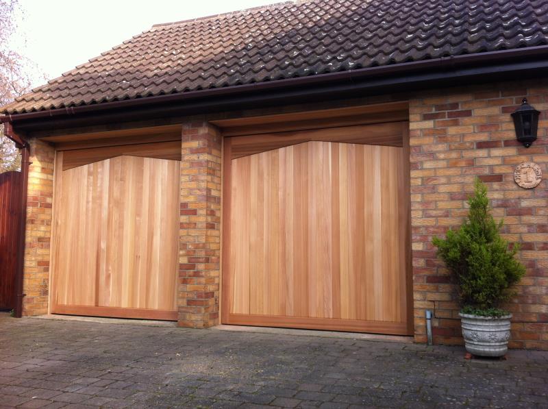 wooden up and over garage door