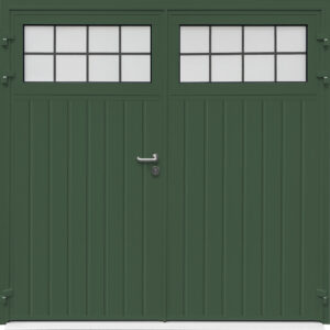 Fir green side hinged garage door