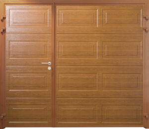 Golden oak garage door