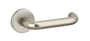 Stainless steel handle for a side hinged garage door