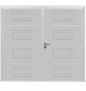 Style detail of Georgian horizontal side hinged garage door 