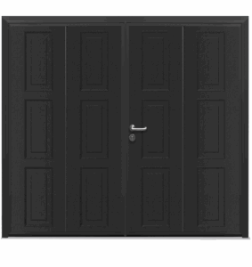 Style detail of a Georgian vertical side hinged garage door