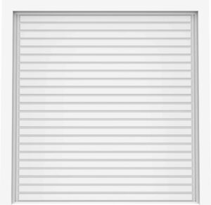Close up detail of Novoferm up and over garage door with narrow horizontal rib styling