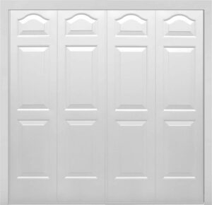 Close up detail of Novoferm up and over garage door with Minster styling