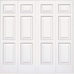 Close up detail of Novoferm up and over garage door with regency styling