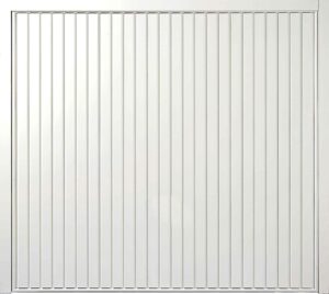 Close up detail of Novoferm up and over garage door with narrow vertical rib styling